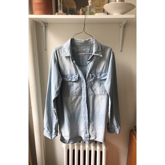 Madewell Chambray Classic Ex-Bf Shirt - Picture 1 of 3